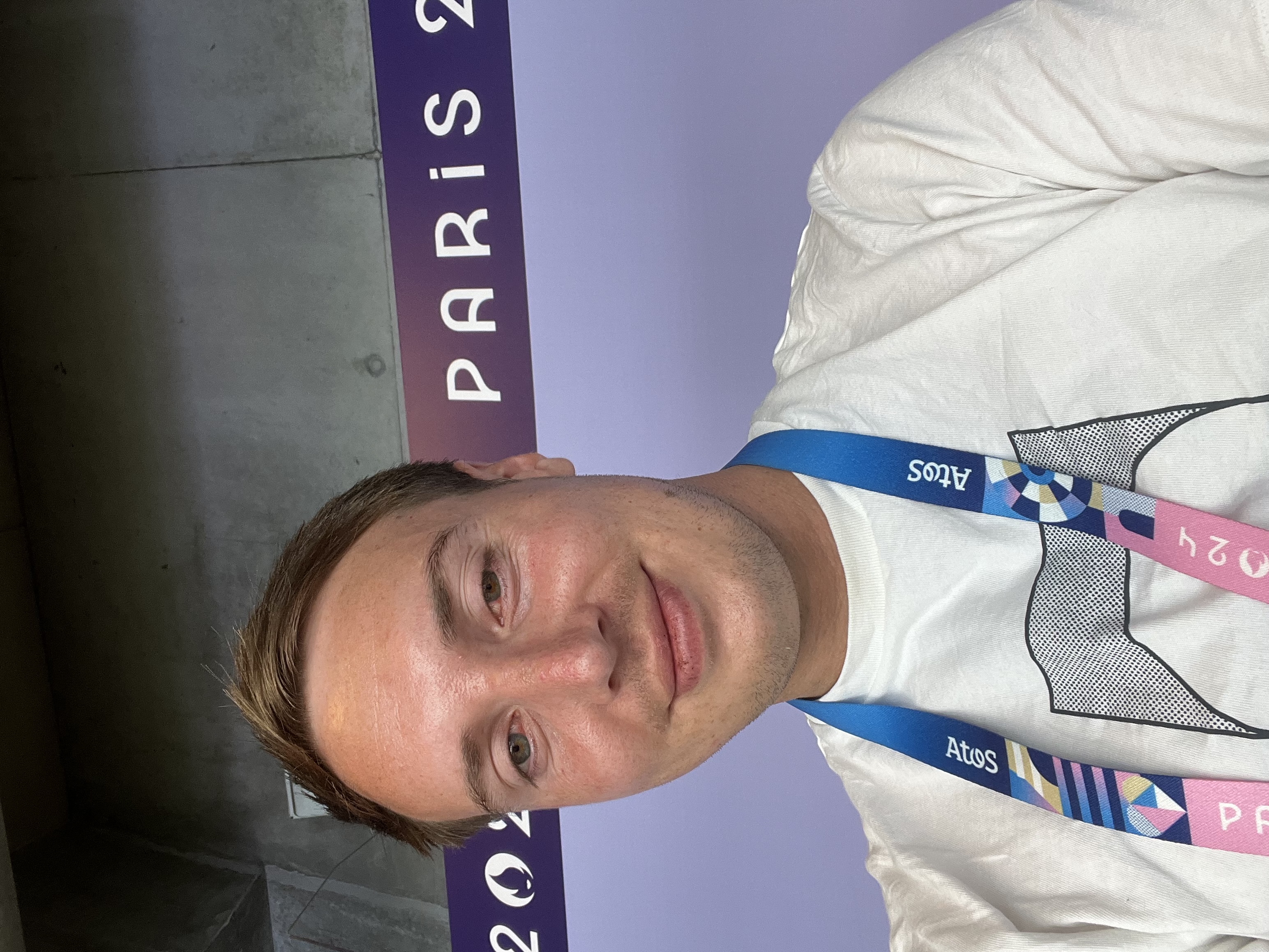 Chris Cave at Paris 2024 Olympics signage
